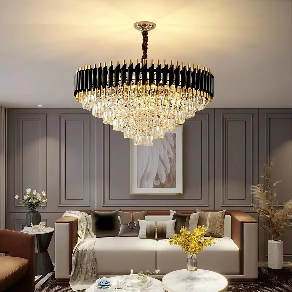 Crystal Round chandelier - Tessa House for dining room view 1