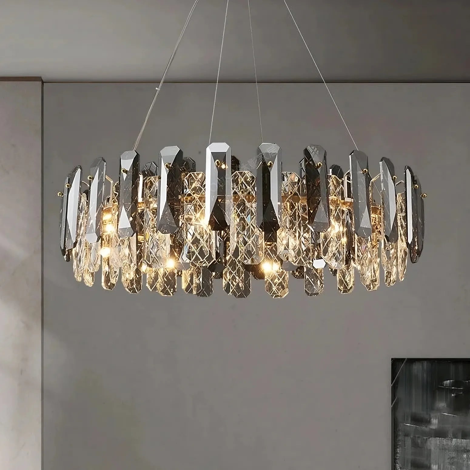 Crystal Round chandelier - Eden House for dining room view 1