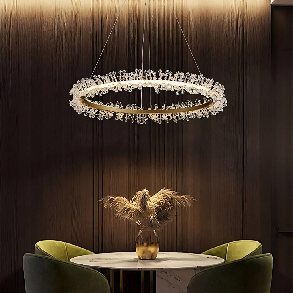 Chrome Crystal Round chandelier - Nico Court for dining room view 1