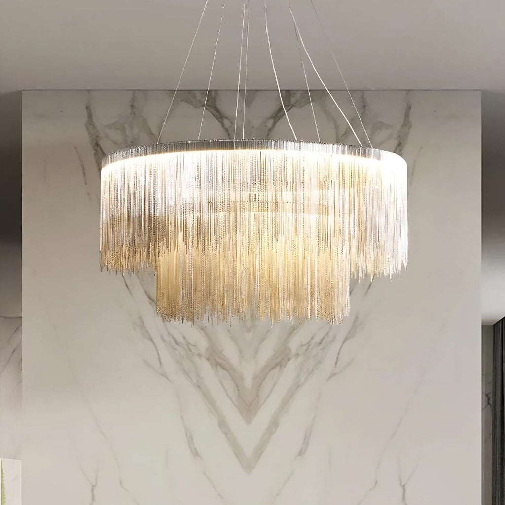 Steel chandelier - Yule Lane for dining room view 1