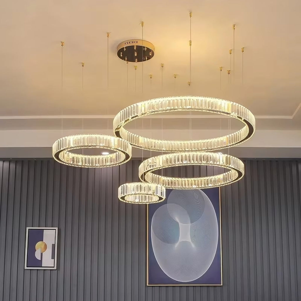 Clear Crystal Round chandelier - Gemma Bay for dining room view 1