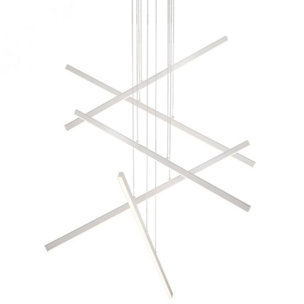 Z-Bar Pendant Rise, Large Square, LED, Silver, 50.5"W (ZBP-48-RS-SW-SIL-CNP 407UENV)