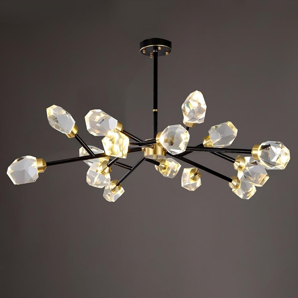 Black Crystal Branch chandelier - Onda Bay for dining room view 4
