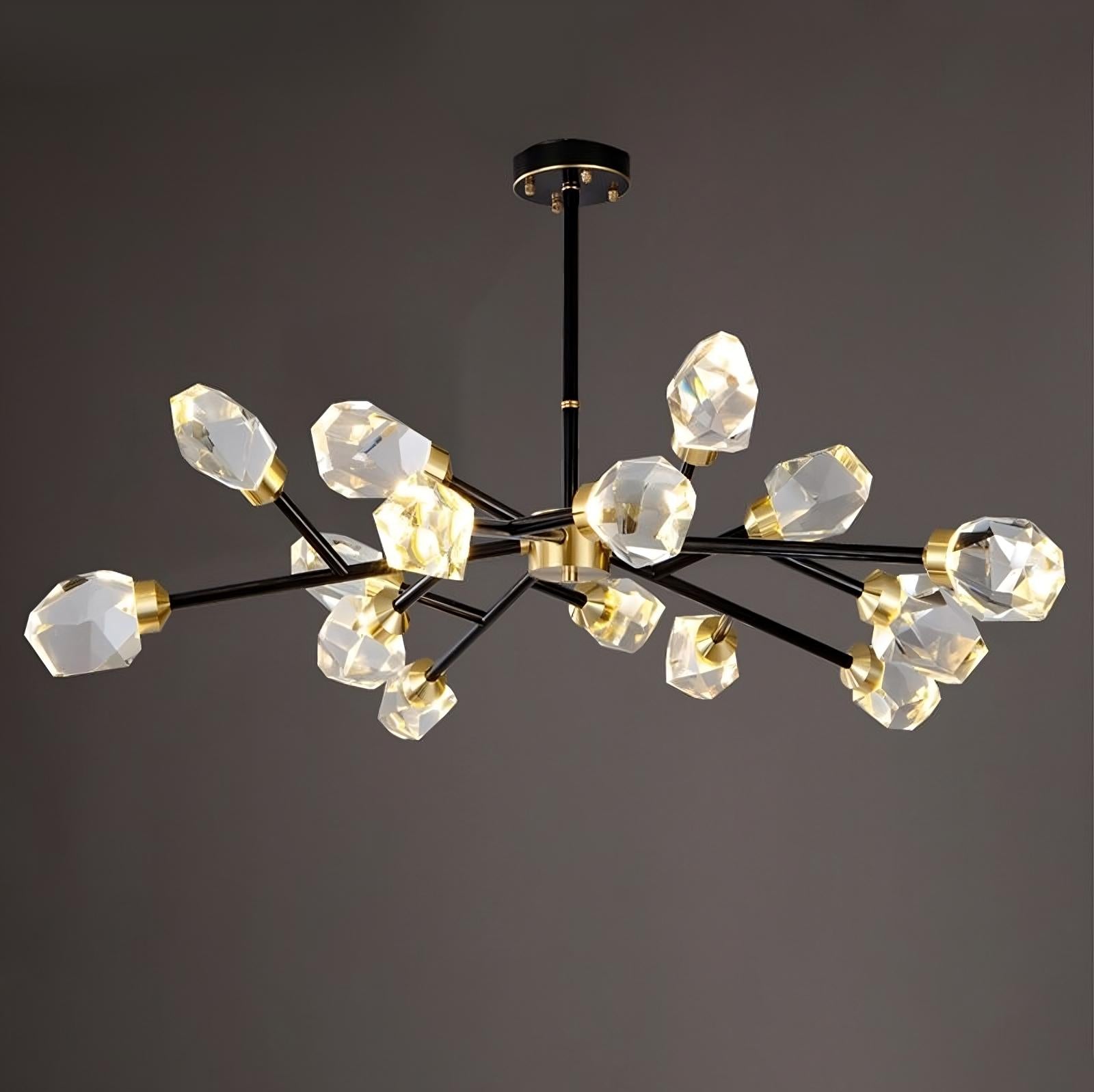 Black Crystal Branch chandelier - Onda Bay for dining room view 4