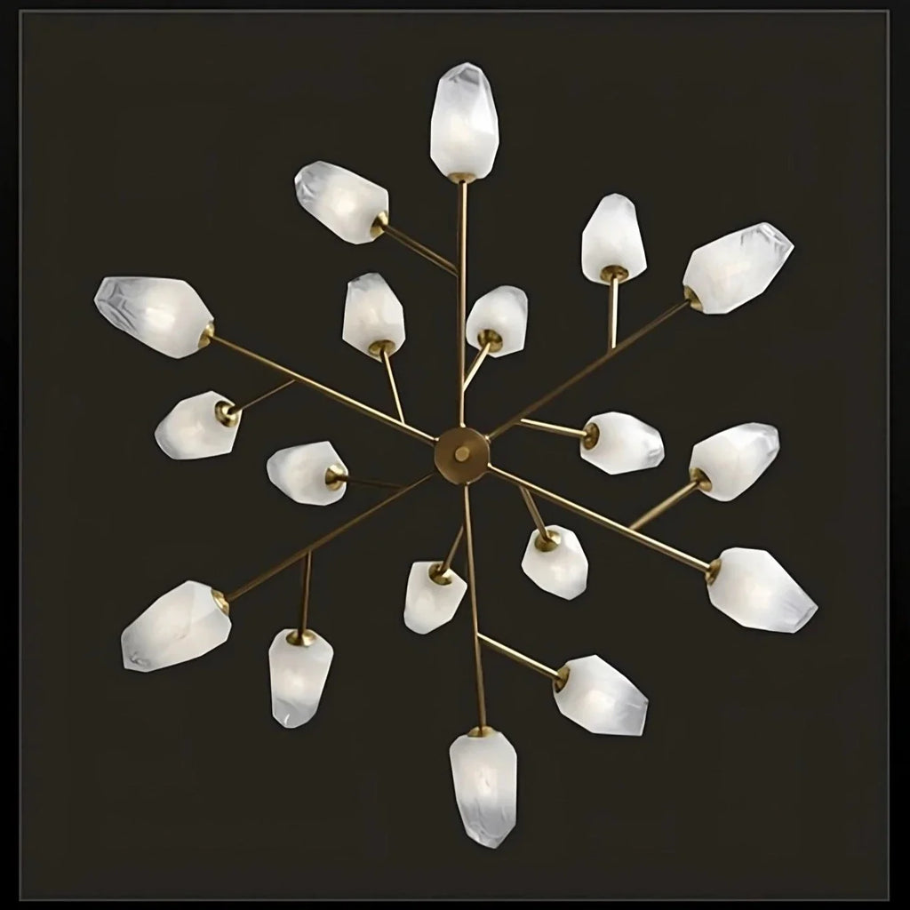 Brass Glass Linear chandelier - Thalia Lane for dining room view 2