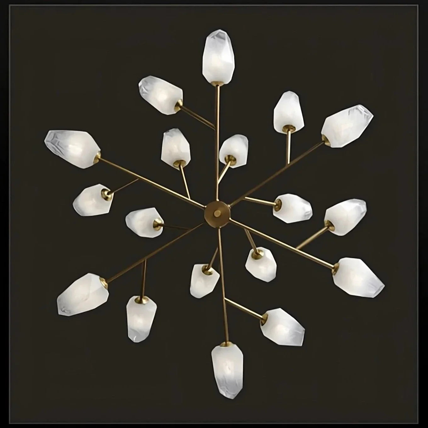 Brass Glass Linear chandelier - Thalia Lane for dining room view 2