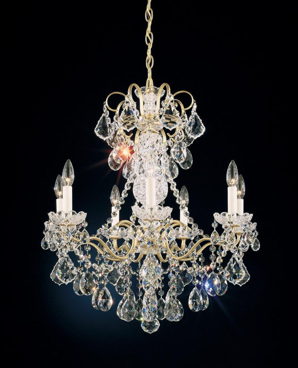 Black Crystal Candle chandelier - Halo Mist for dining room view 2