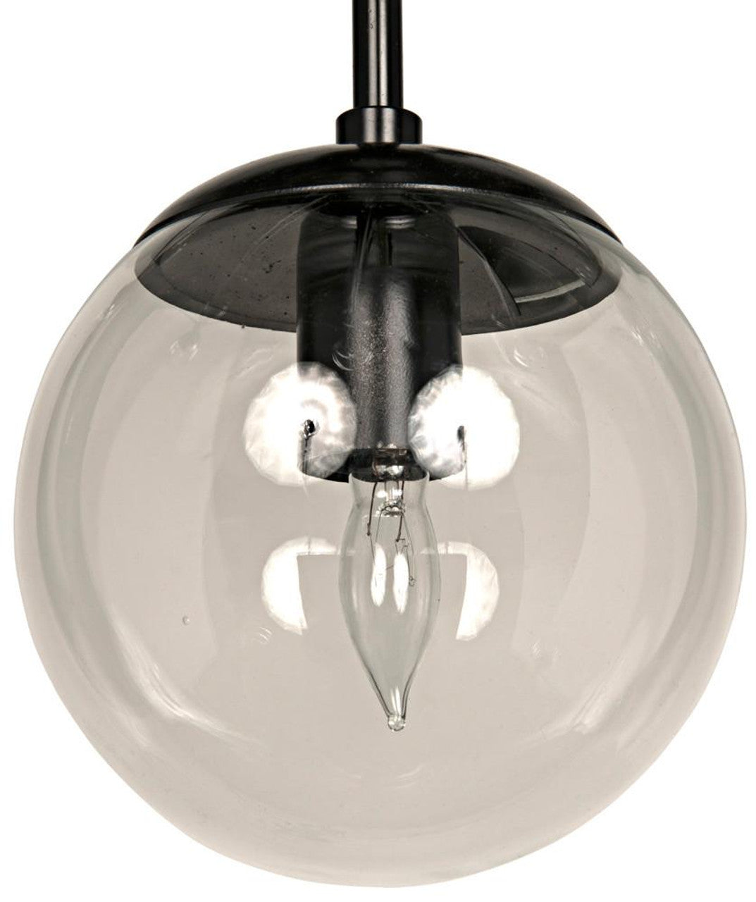 Matte Black Glass Round chandelier - Faye Trace for dining room view 5