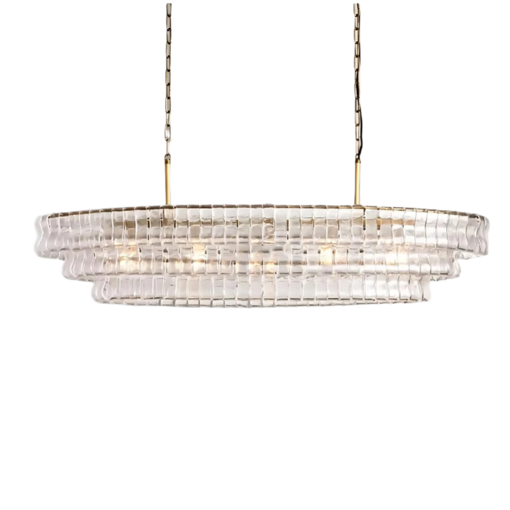 White Crystal chandelier - Mira Arc for dining room view 11