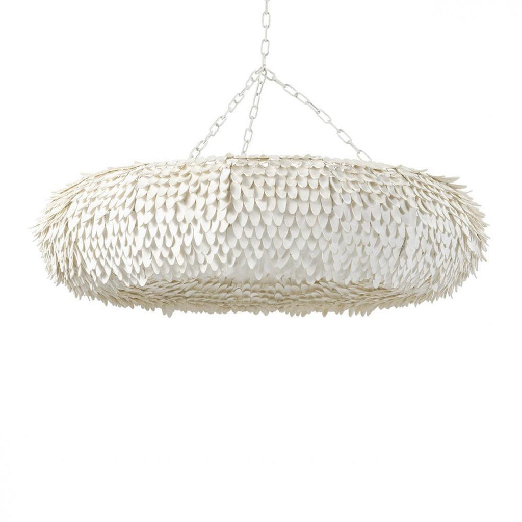 White Wood Candle chandelier - Marlow Verge for dining room view 1