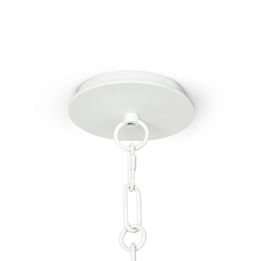 White Rattan Round chandelier - Quinn Peak for dining room view 2