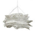White Rattan Round chandelier - Quinn Peak for dining room view 1