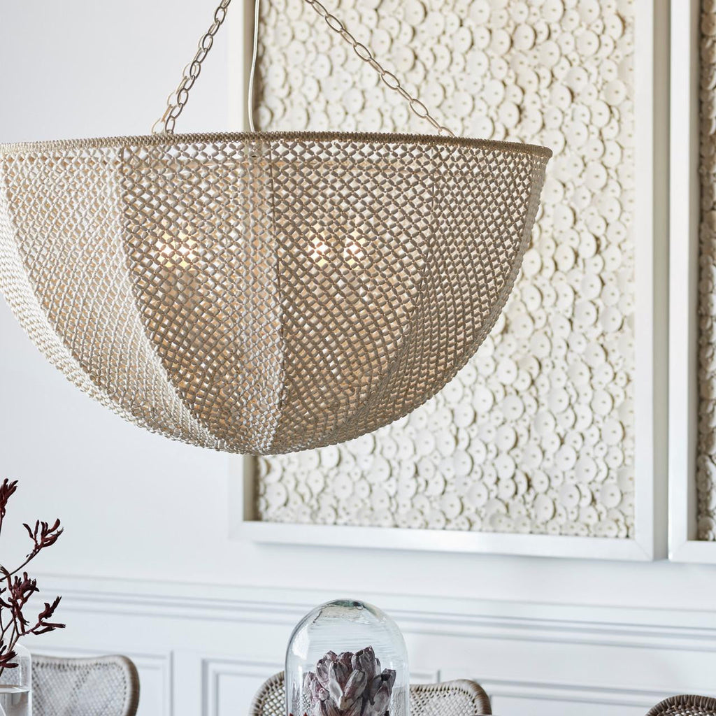 White Metal Candle chandelier - Dune Peak for dining room view 5