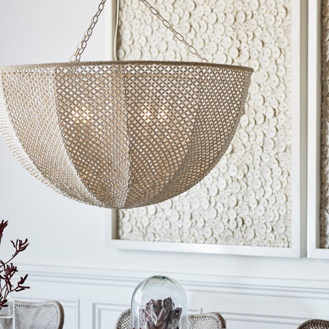White Metal Candle chandelier - Dune Peak for dining room view 5
