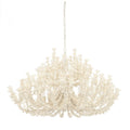 White Wood Candle chandelier - Belen Peak for dining room view 1