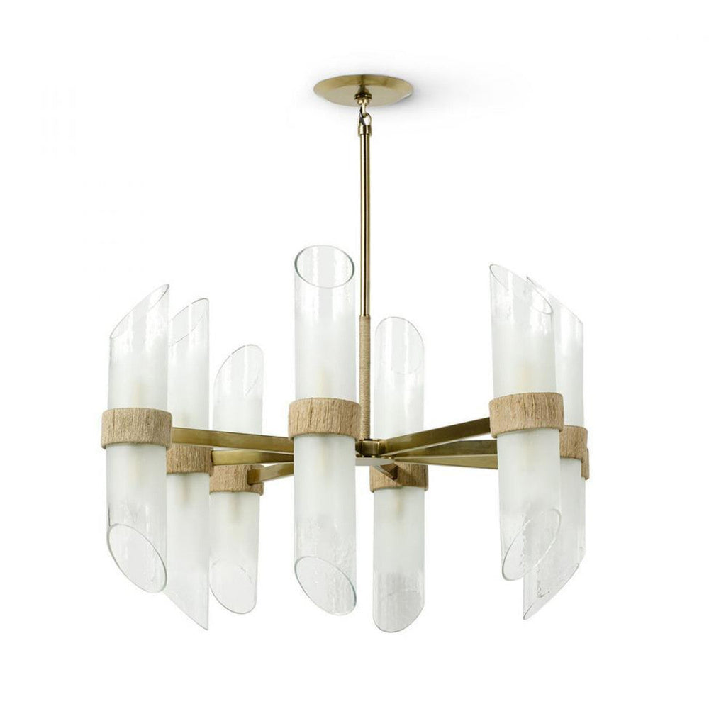 Brass Glass Candle chandelier - Pavia Verge for dining room view 1