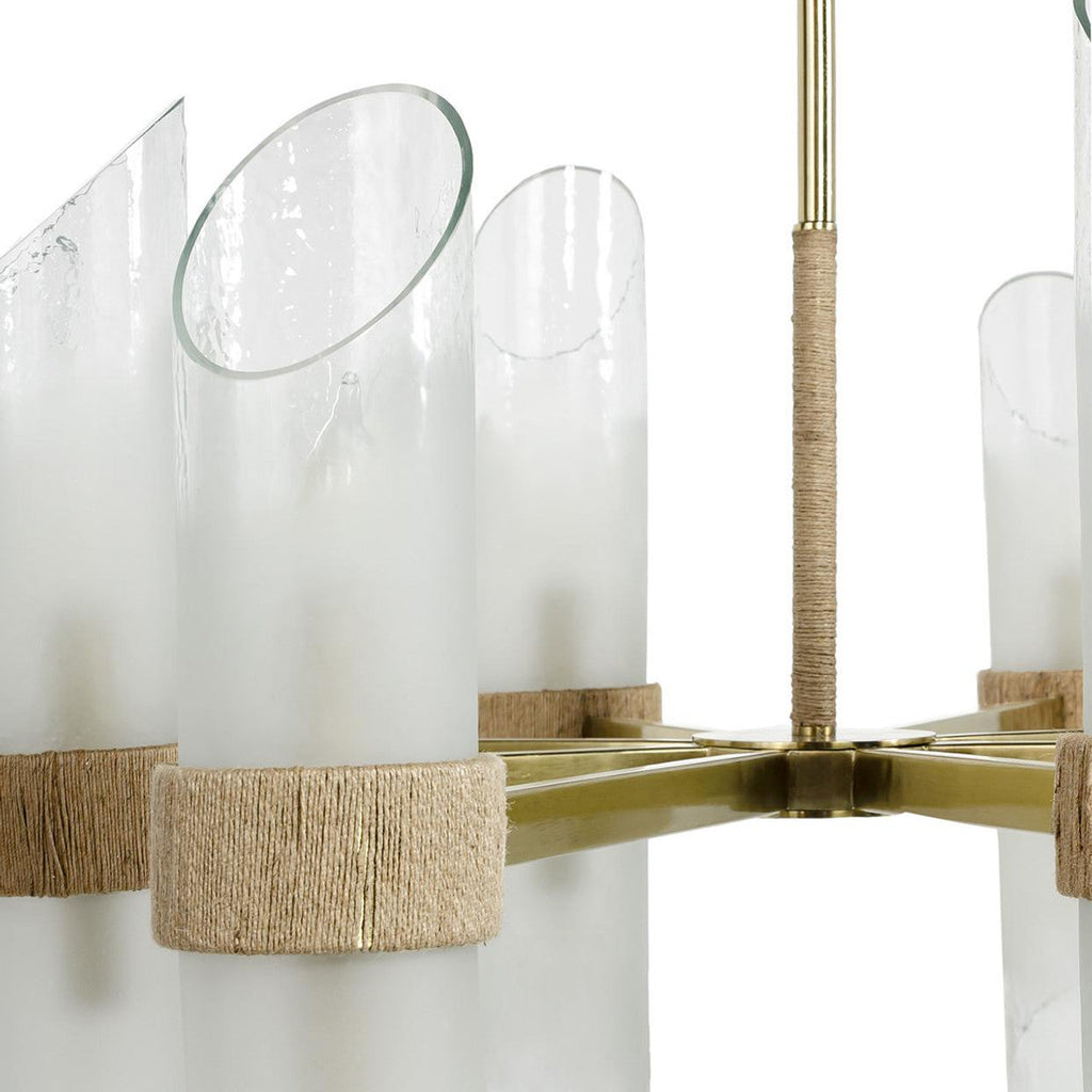 Brass Glass Candle chandelier - Pavia Verge for dining room view 3