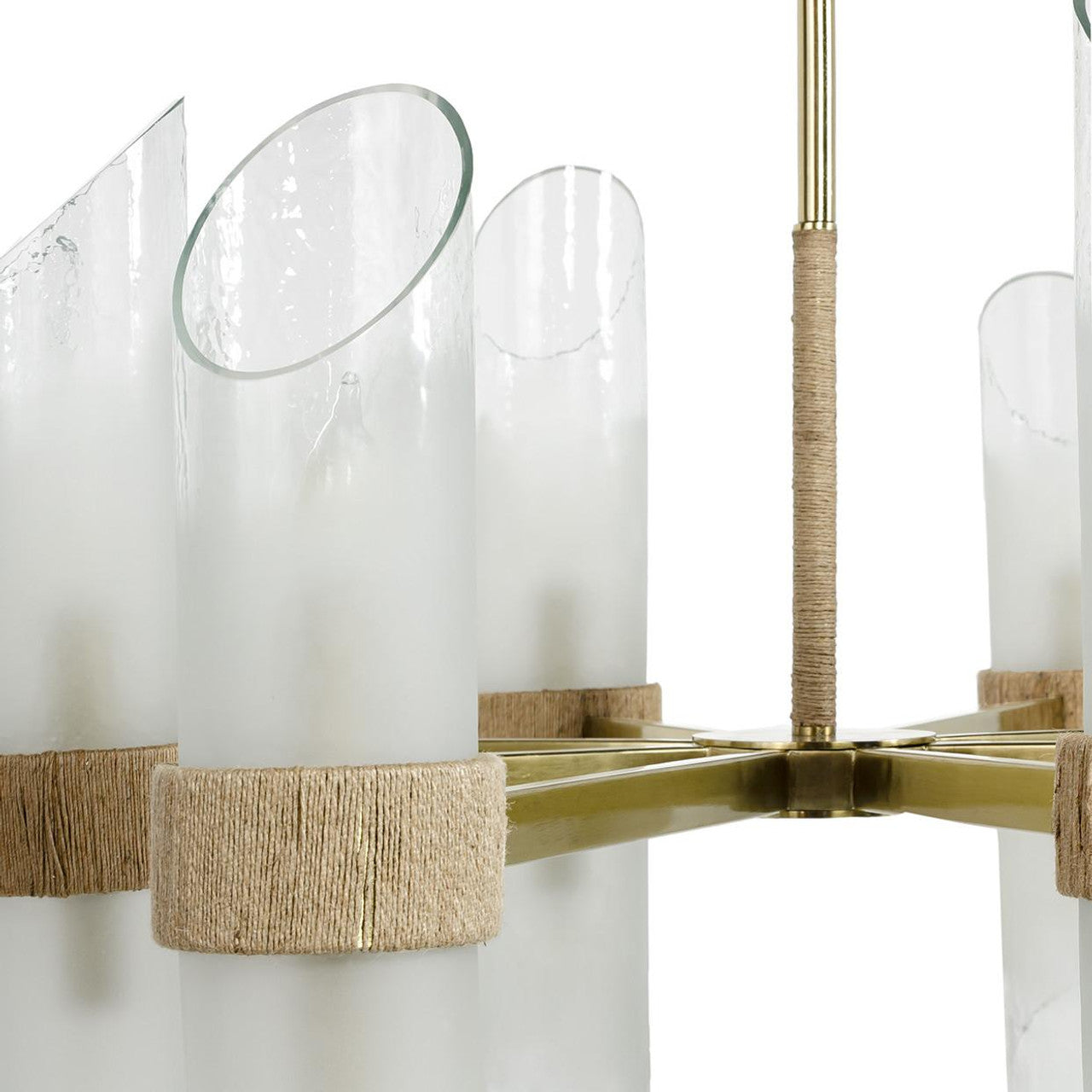 Brass Glass Candle chandelier - Pavia Verge for dining room view 3