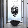 Black Crystal Linear chandelier - Caro Lane for dining room view 1