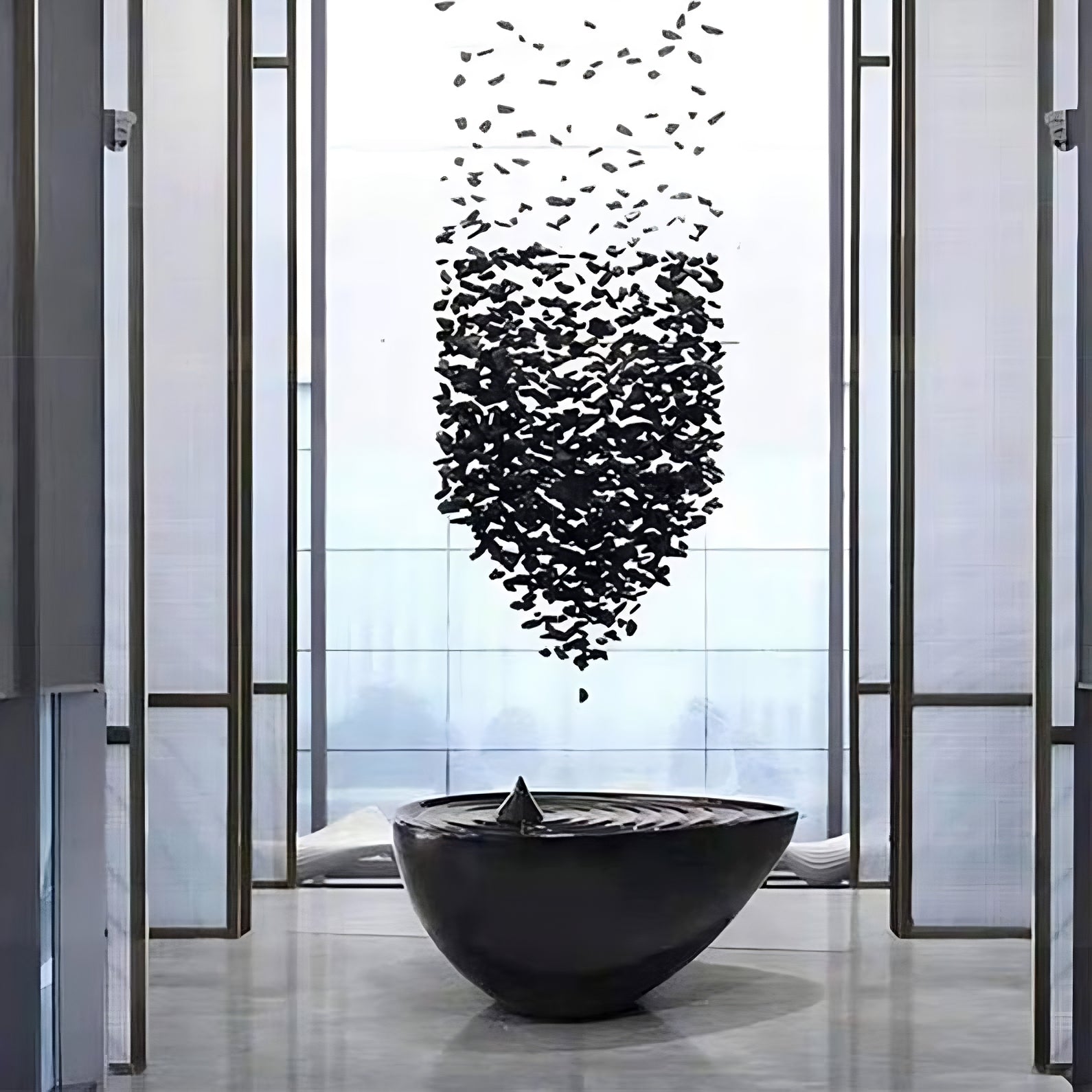 Black Crystal Linear chandelier - Caro Lane for dining room view 1