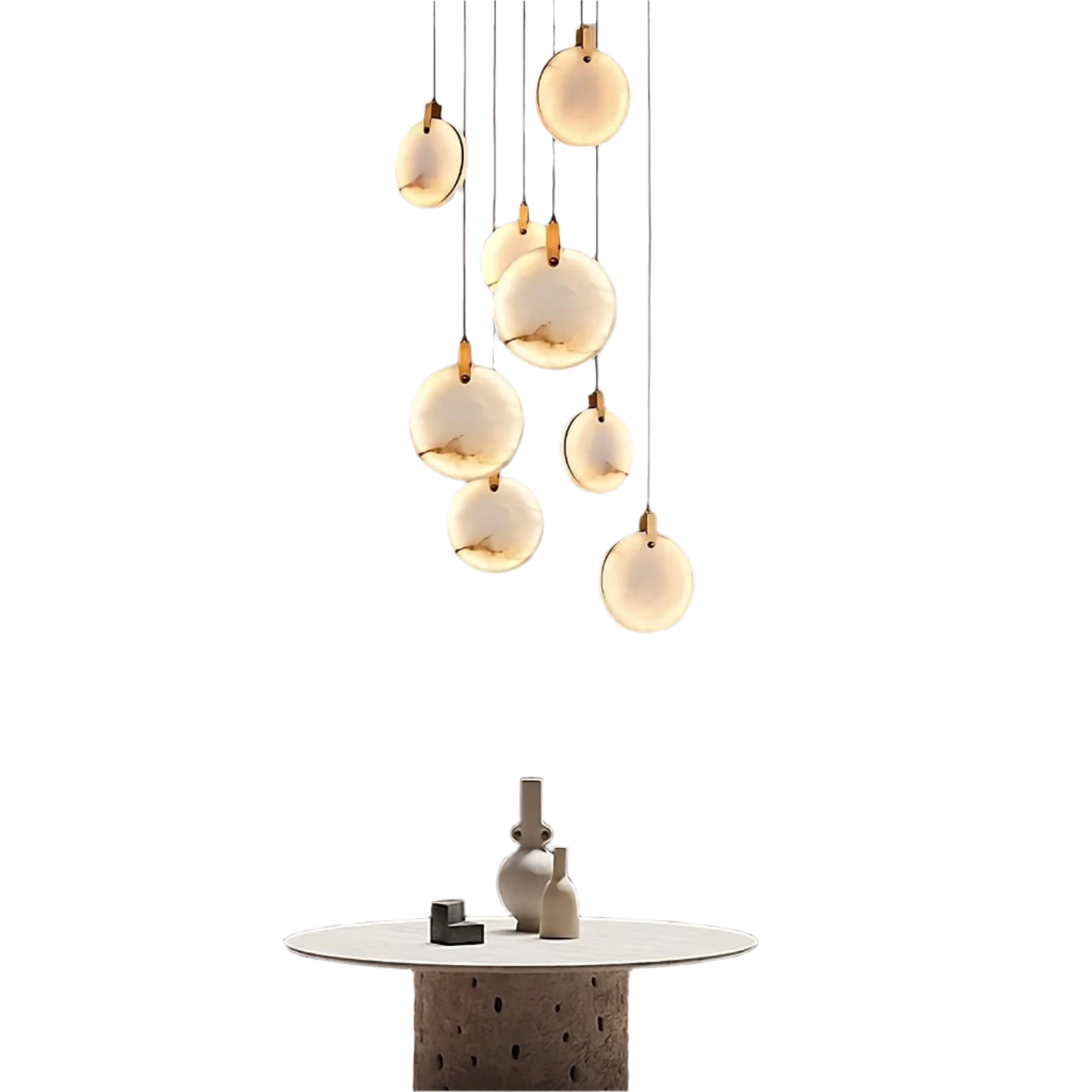 Natural Marble Linear chandelier - Piper Lane for dining room view 15