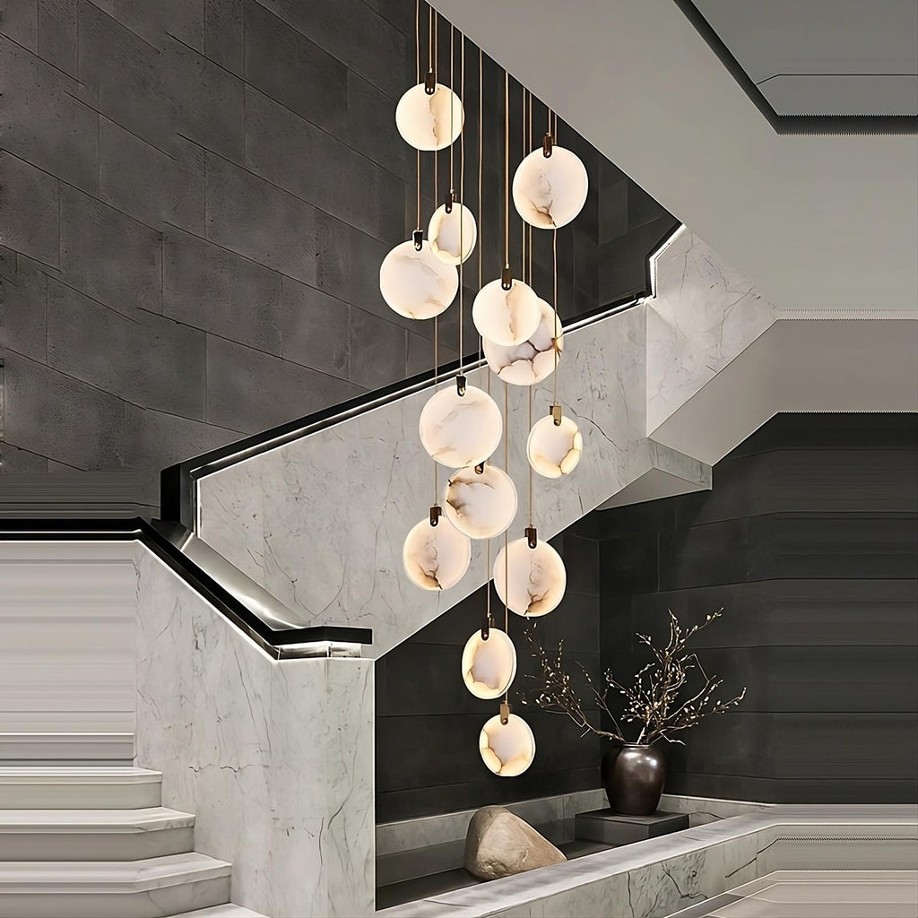 Natural Marble Linear chandelier - Piper Lane for dining room view 4