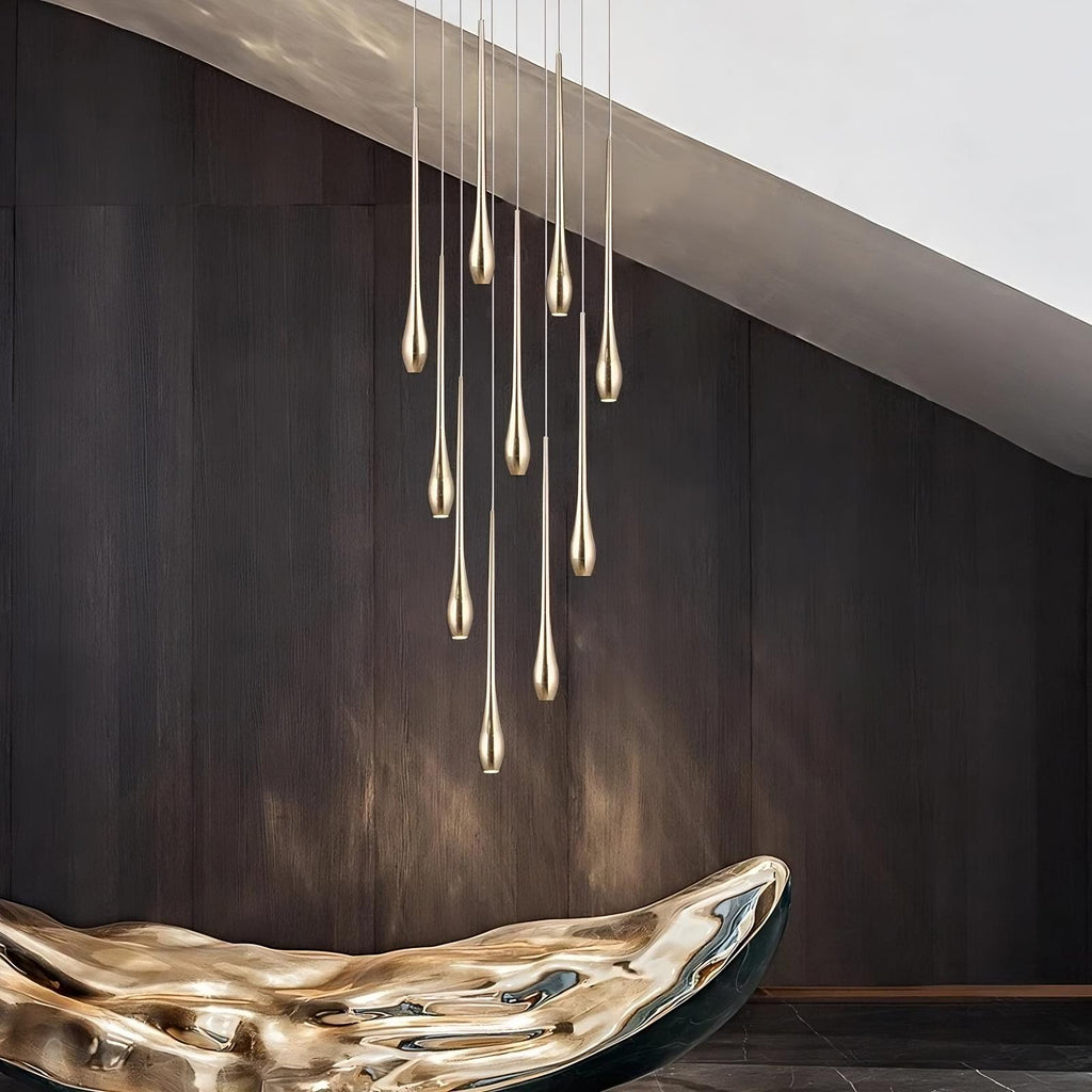 Gold Linear chandelier - Caro House for dining room view 3