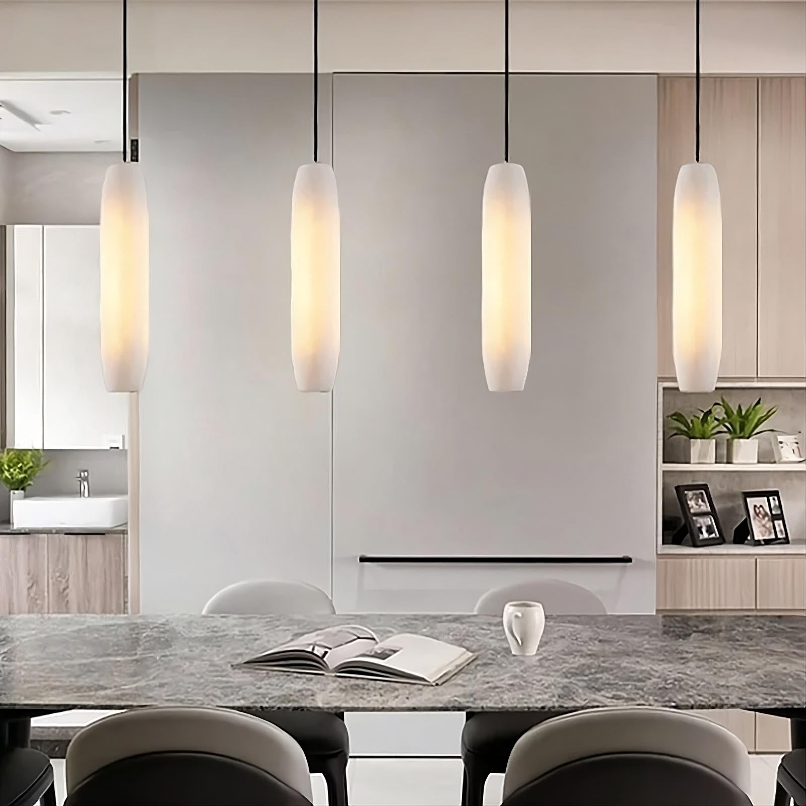 Copper Metal Linear chandelier - Rumi House for dining room view 3
