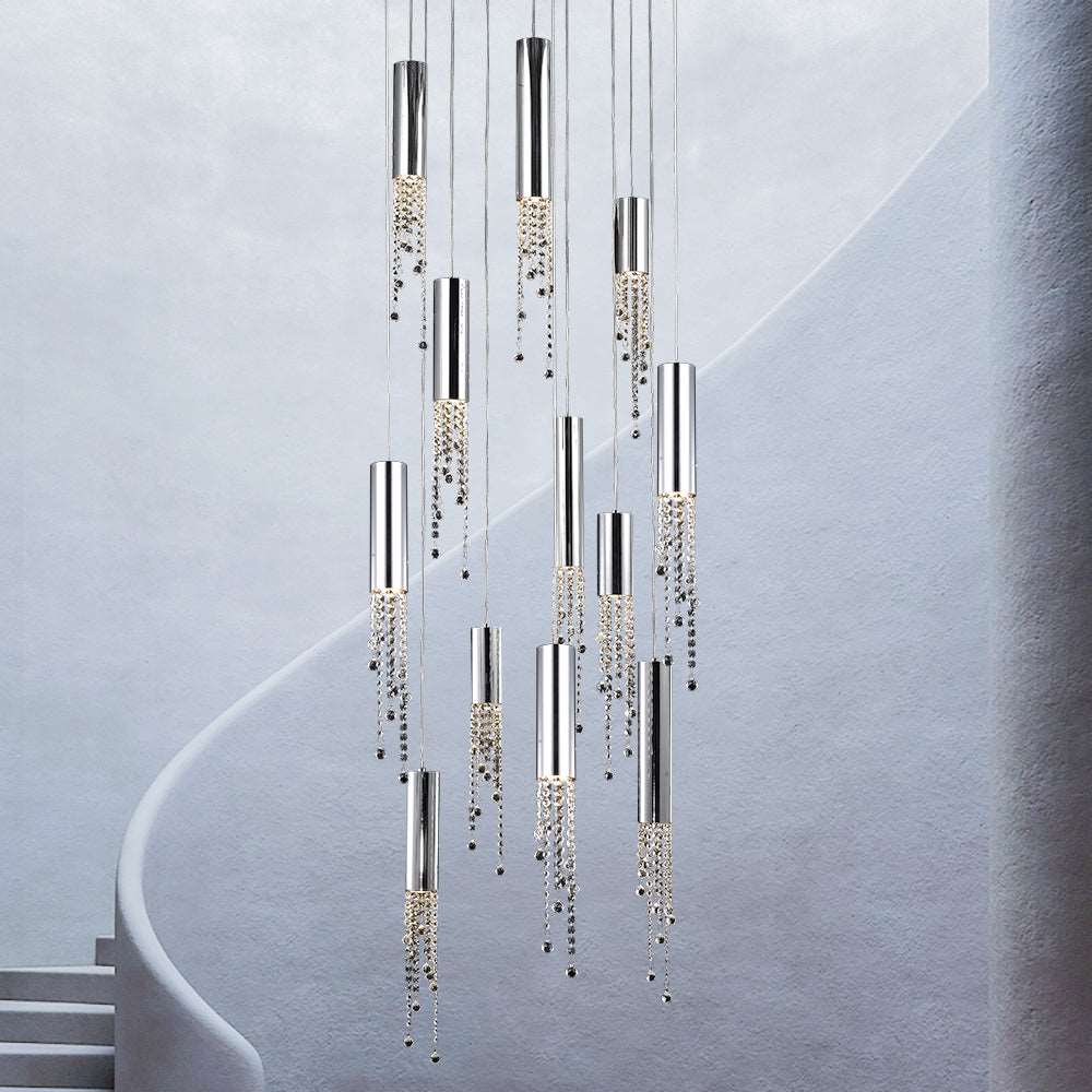 Clear Crystal Linear chandelier - Nico Bay for dining room view 2