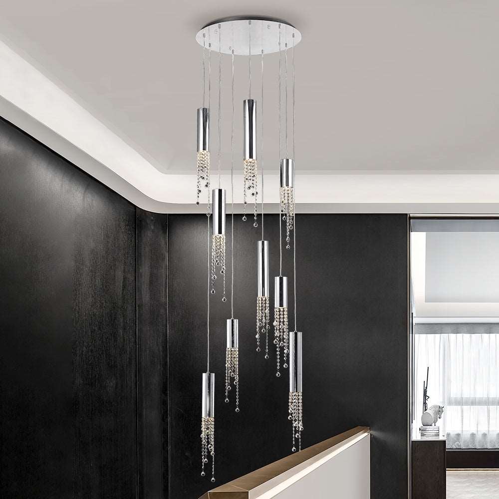Clear Crystal Linear chandelier - Nico Bay for dining room view 6