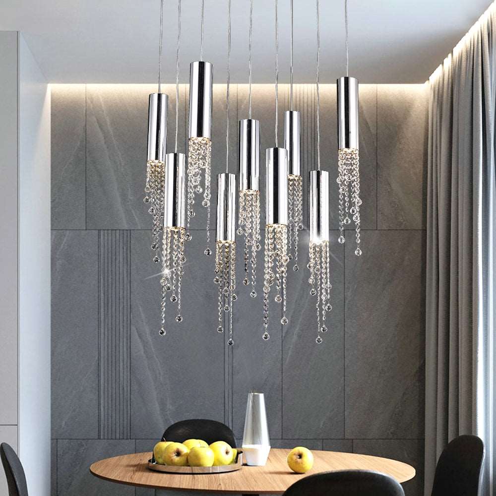 Clear Crystal Linear chandelier - Nico Bay for dining room view 5