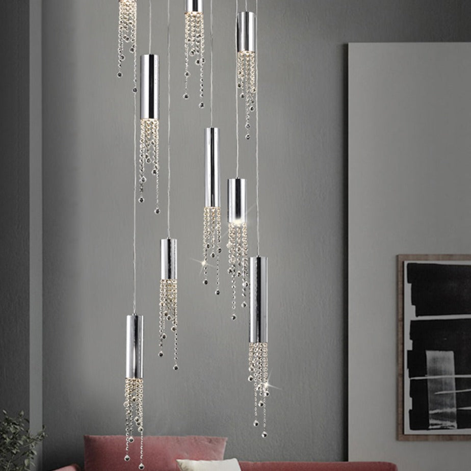 Clear Crystal Linear chandelier - Nico Bay for dining room view 7