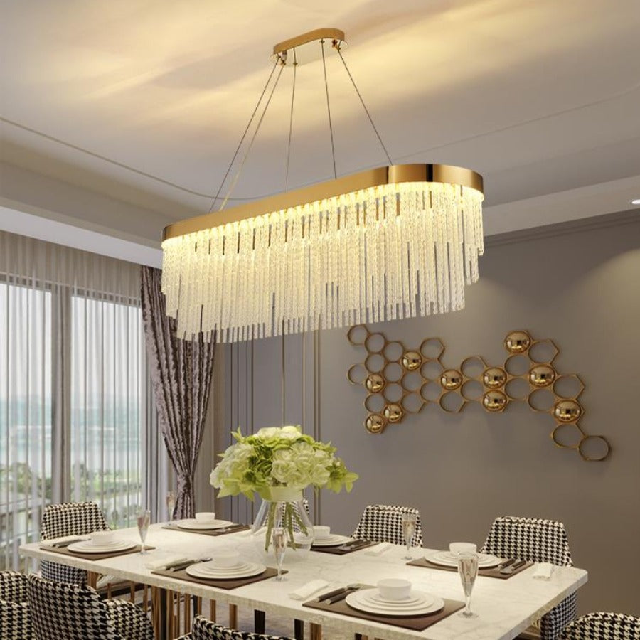 Gold Glass Round chandelier - Marlow House for dining room view 2