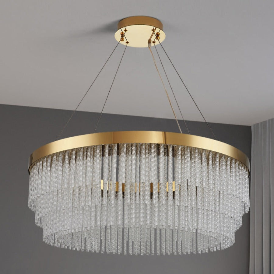 Gold Glass Round chandelier - Marlow House for dining room view 1