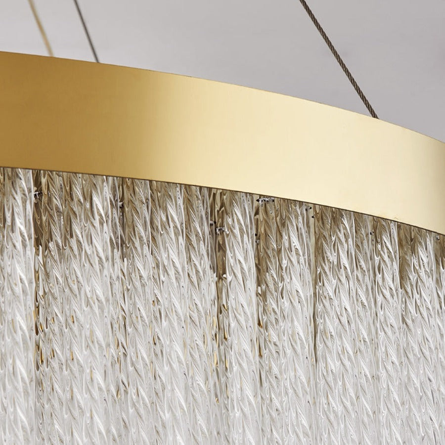 Gold Glass Round chandelier - Marlow House for dining room view 8