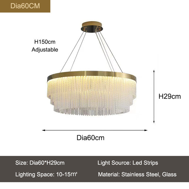 Gold Glass Round chandelier - Marlow House for dining room view 13