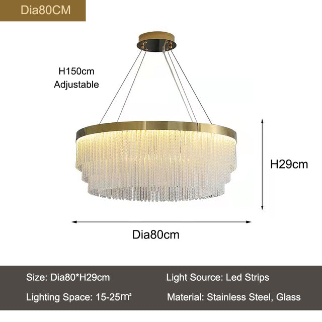 Gold Glass Round chandelier - Marlow House for dining room view 7