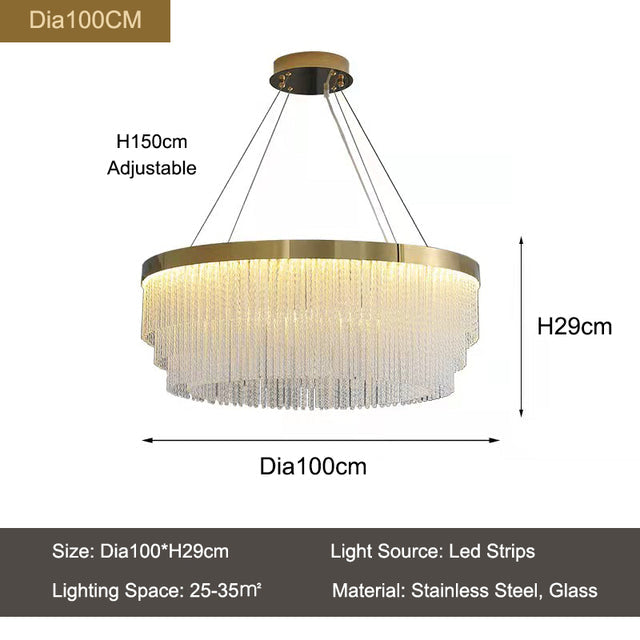 Gold Glass Round chandelier - Marlow House for dining room view 10