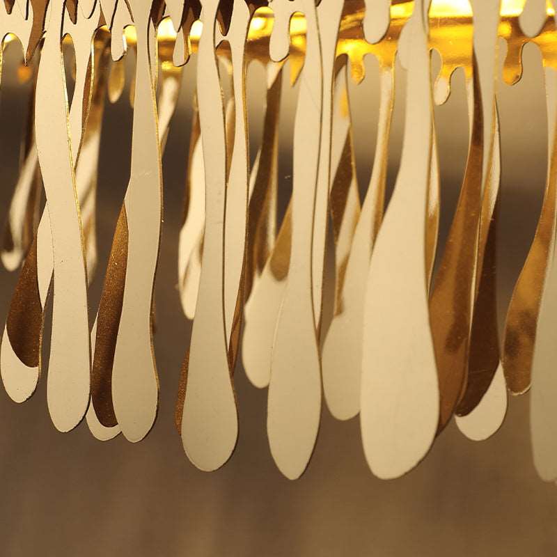Gold Steel chandelier - Selene Arc for dining room view 4