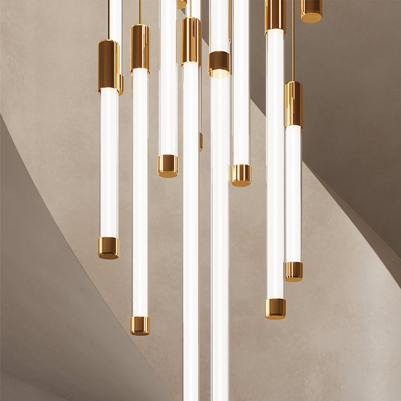 Gold Acrylic Linear chandelier - Soren Bay for dining room view 4