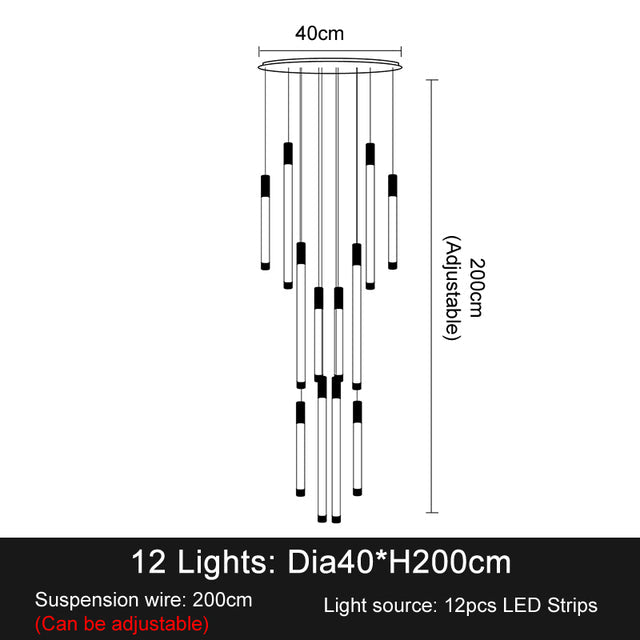 Black Acrylic chandelier - Una Bay for dining room view 5