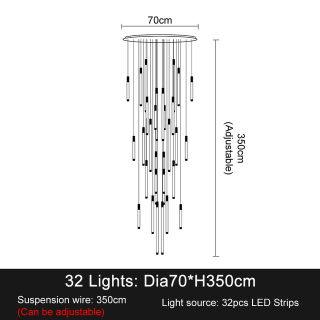 Black Acrylic chandelier - Una Bay for dining room view 7