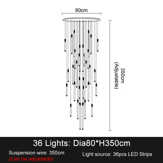 Gold Acrylic Linear chandelier - Soren Bay for dining room view 11