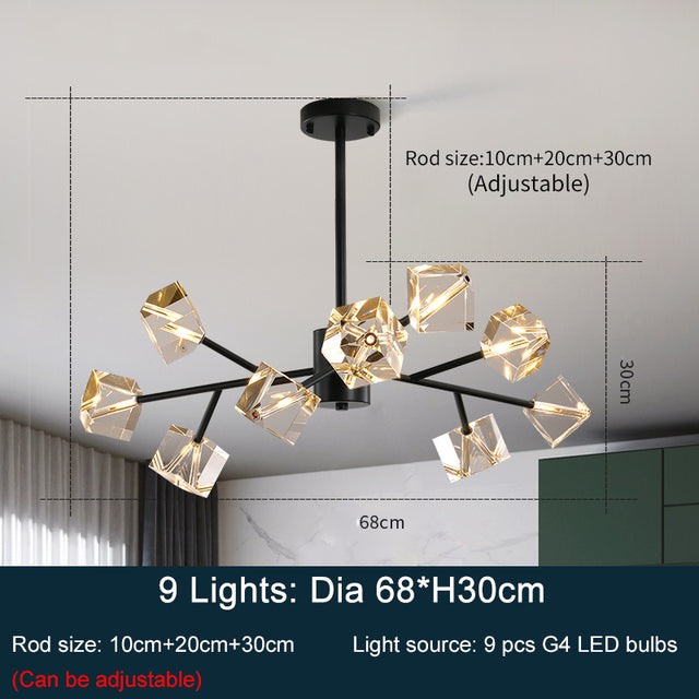 Black Crystal chandelier - Kestrel Bay for dining room view 7