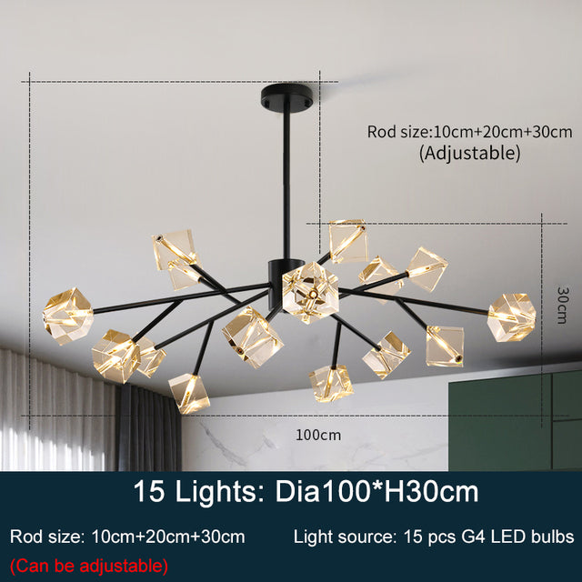 Black Crystal chandelier - Kestrel Bay for dining room view 9