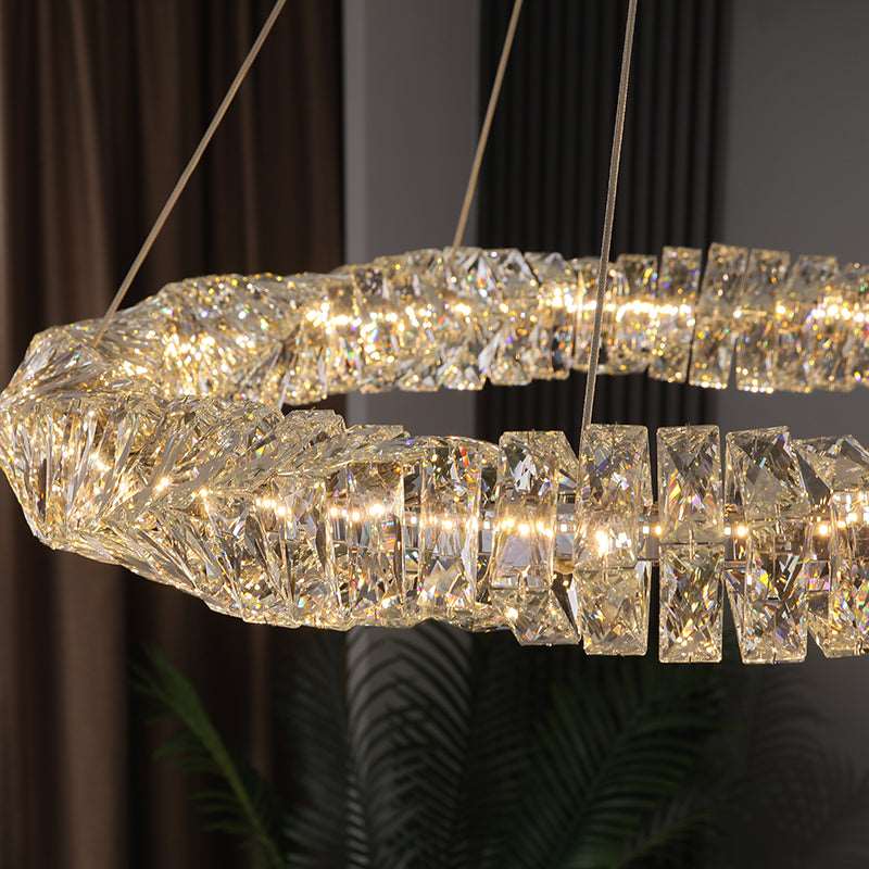 Clear Crystal Round chandelier - Kestrel Lane for dining room view 3