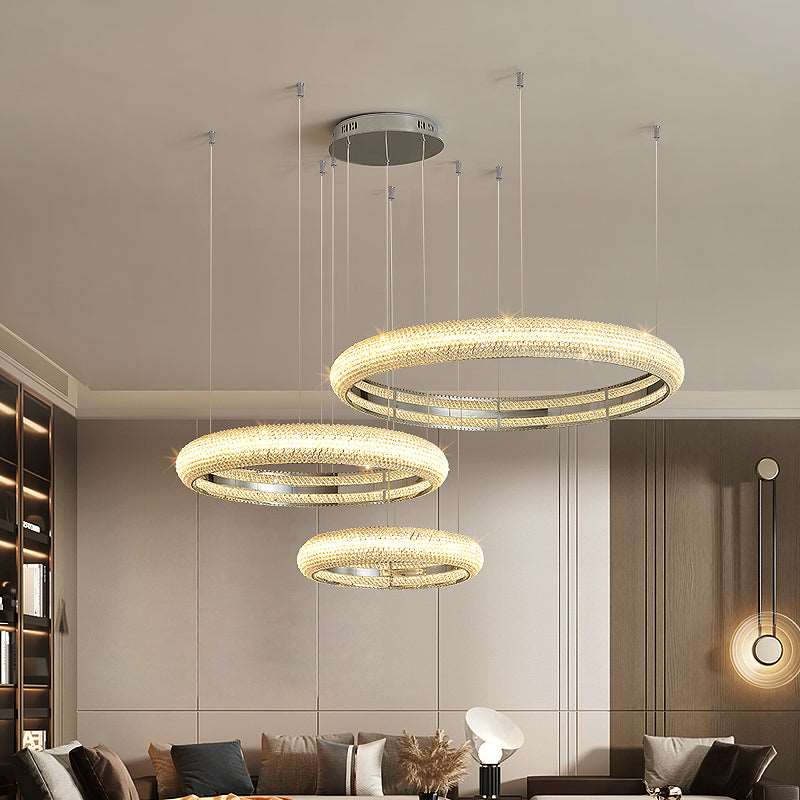 Clear Crystal Round chandelier - Yara House for dining room view 1