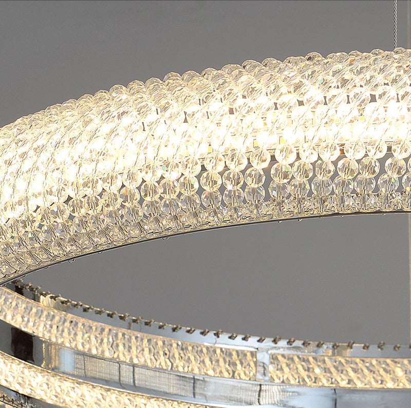 Clear Crystal Round chandelier - Haven House for dining room view 3