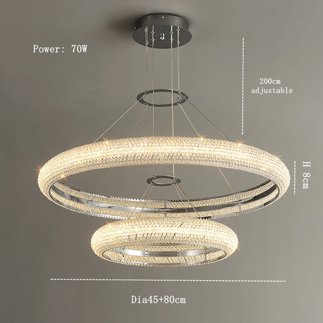 Clear Crystal Round chandelier - Haven House for dining room view 2