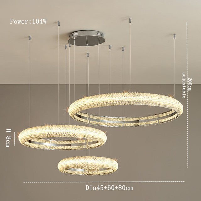 Clear Crystal Round chandelier - Yara House for dining room view 2